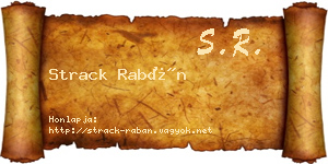 Strack Rabán névjegykártya